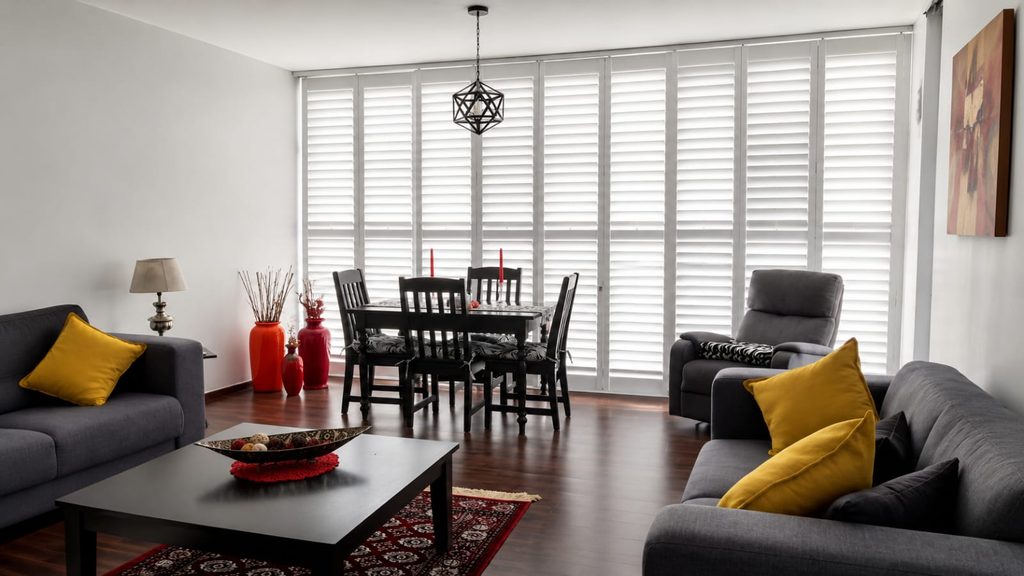 Plantation shutters in a modern Johannesburg home
