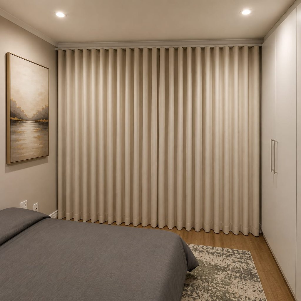 Made-to-measure block-out curtains in Johannesburg bedroom