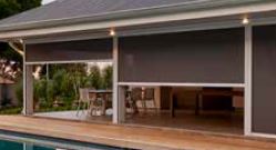 Outdoor blinds with side channels