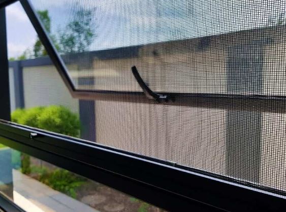 Window insect screen installed